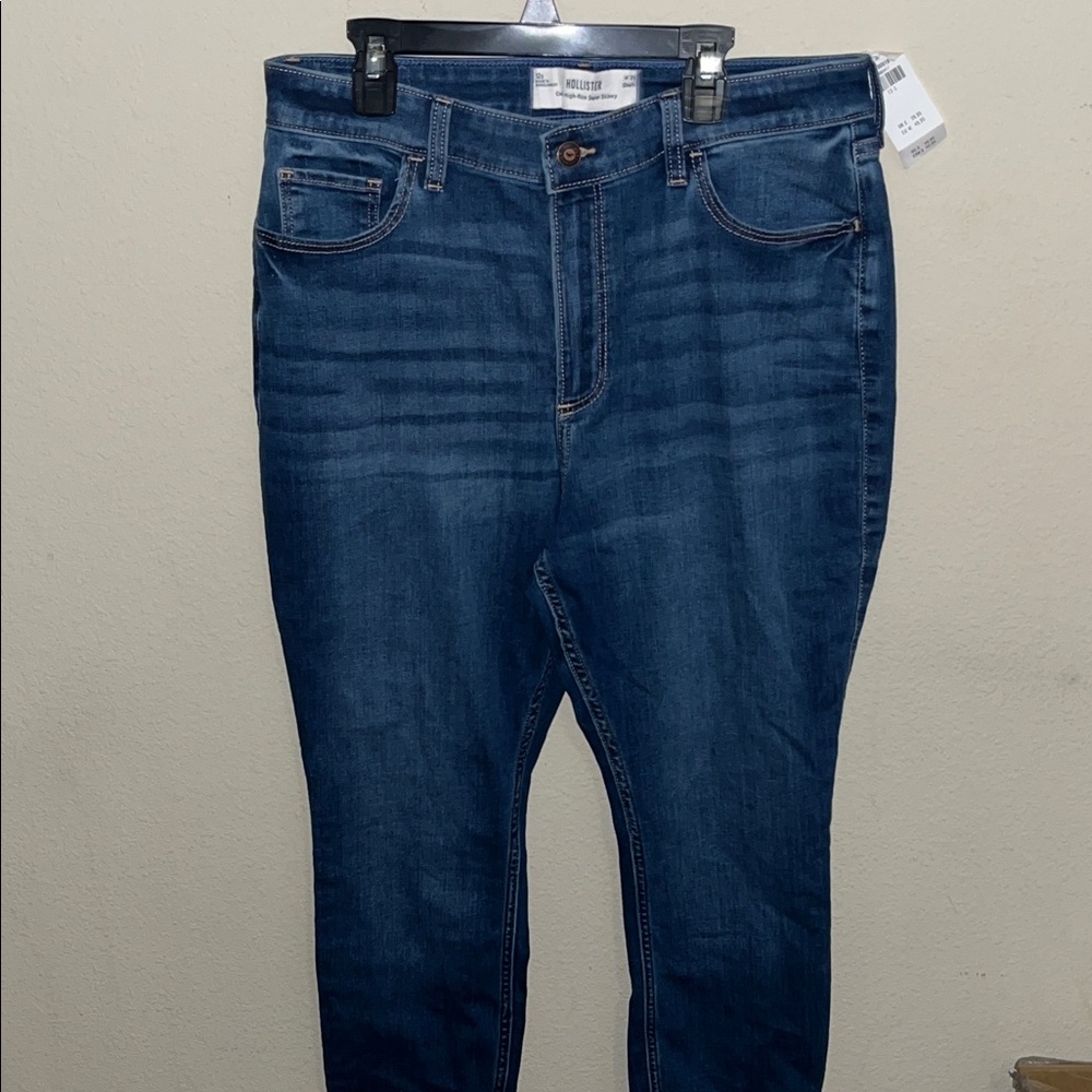 Hollister Women's Skinny Jeans - Dark Blue